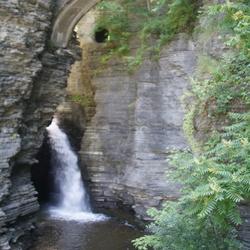 Jeff and I hiking through Watkins Glen State Park